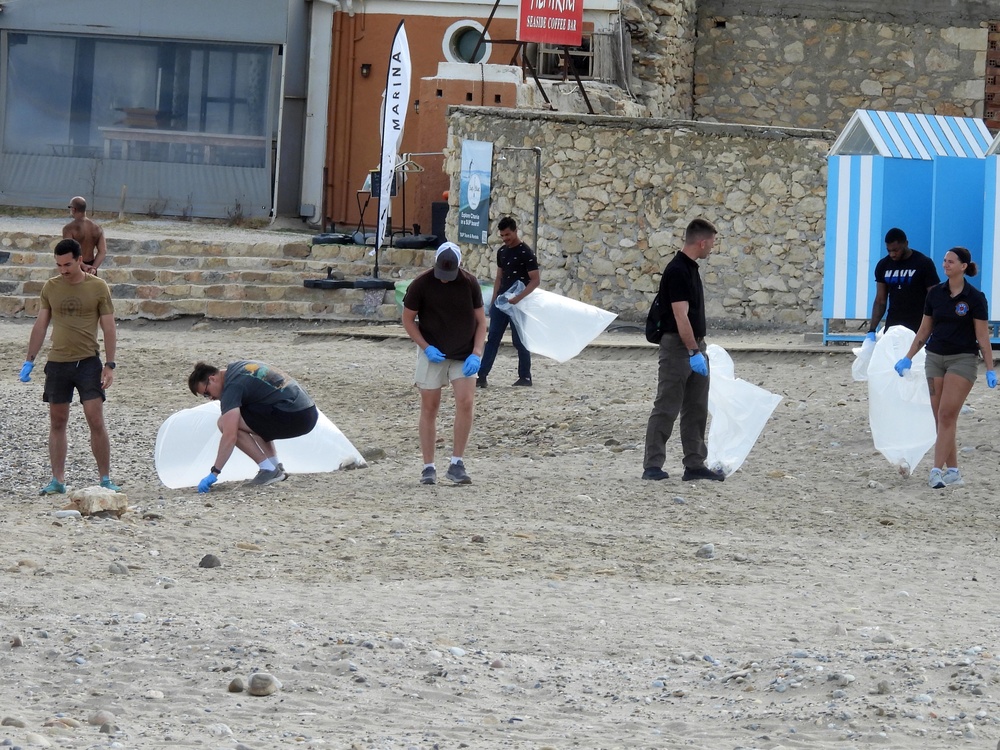 USS New York beach clean-up