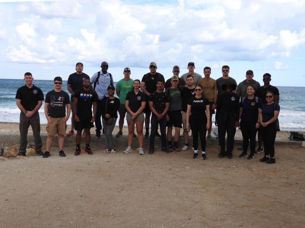 USS New York beach clean-up