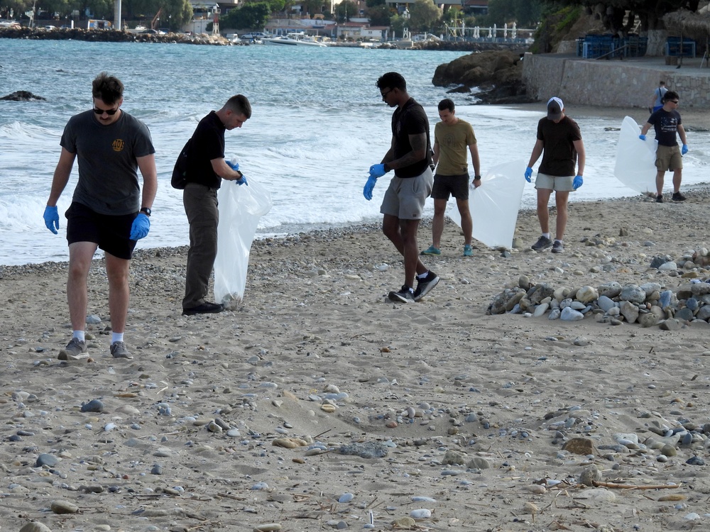 USS New York beach clean-up