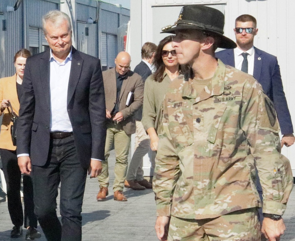 Lithuanian President visits Camp Herkus, Lithuania