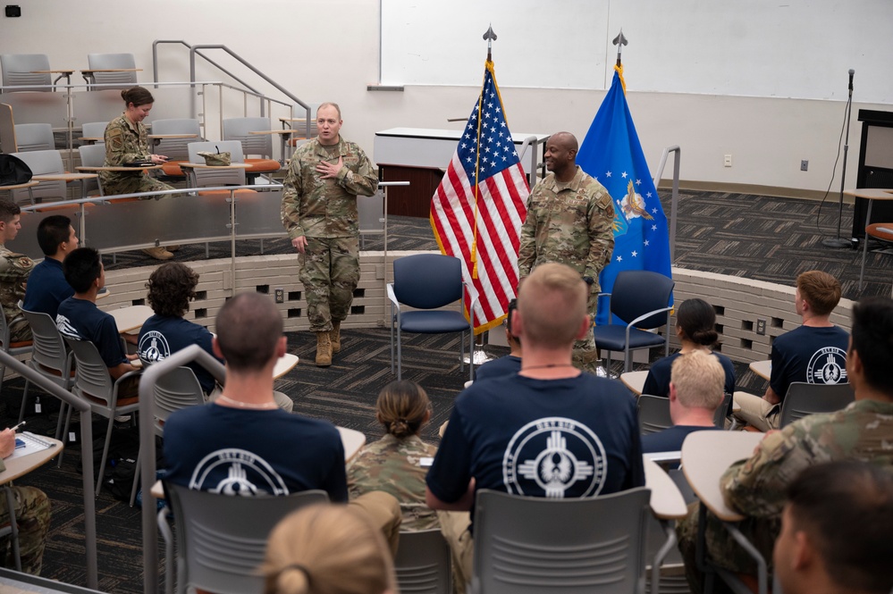 Preparing Tomorrow's Leaders: 377 ABW leadership visits UNM AFROTC cadets
