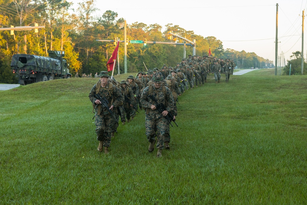 Combat Logistics Battalion 2 Conducts a 9.3-Mile Hike