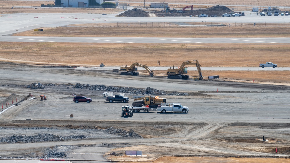 Runway construction at Travis AFB