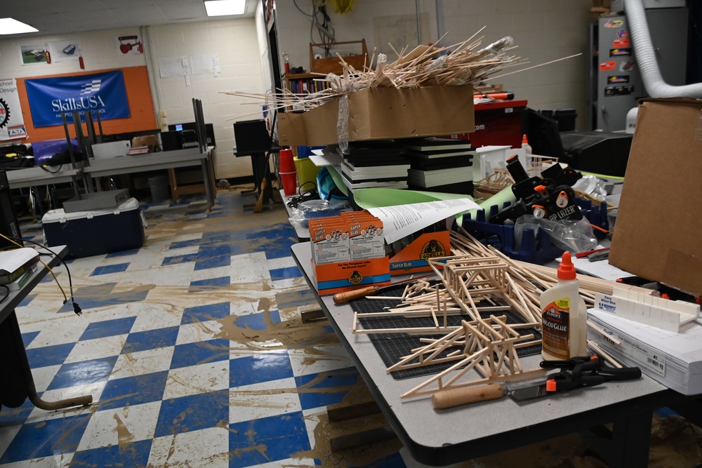Abandoned classroom