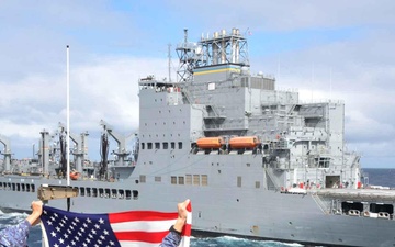 Harvey Milk Completes First Replenishment-at-Sea with two Japanese Training Ships