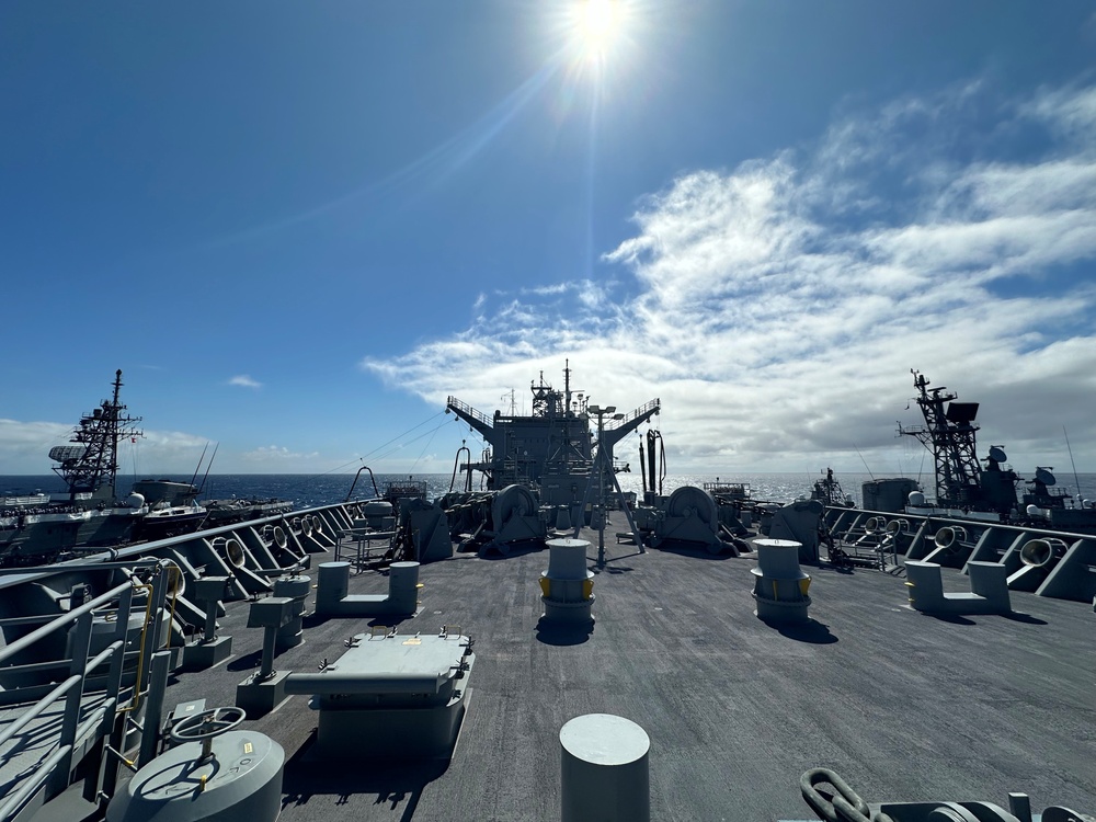 Harvey Milk Completes First Replenishment-at-Sea with two Japanese Training Ships