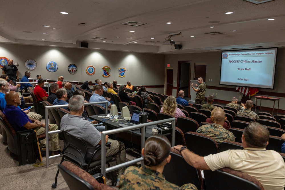 Marine Corps Combat Service Support Schools hosts civilian town hall