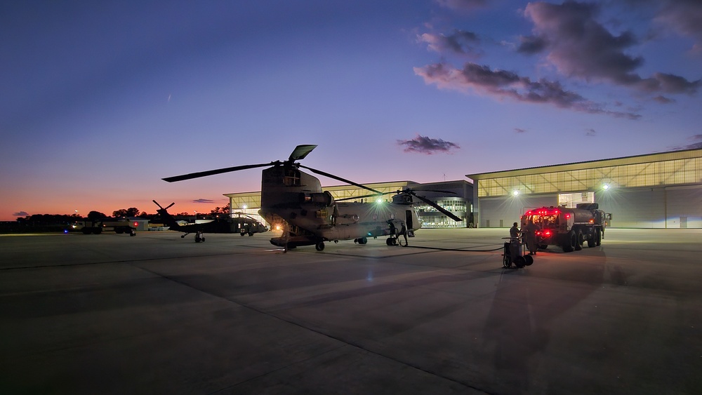 U.S. Army National Guard CH-47F fly Hurricane Helene relief missions across the South-North Carolinas border