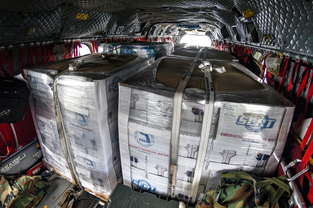 U.S. Army National Guard CH-47F fly Hurricane Helene relief missions across the South-North Carolinas border