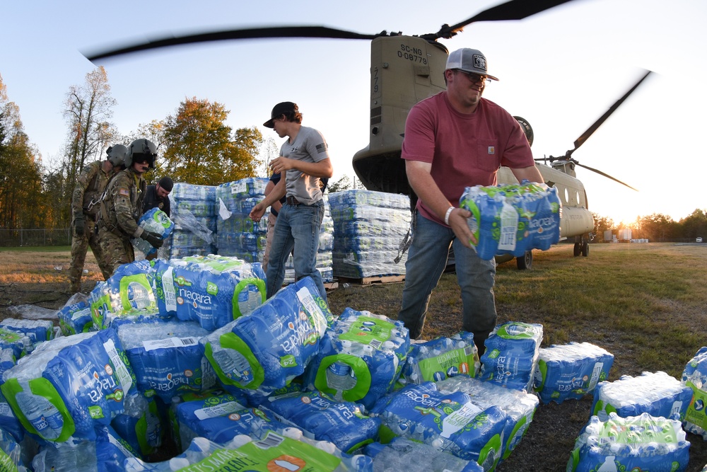 U.S. Army National Guard CH-47F fly Hurricane Helene relief missions across the South-North Carolinas border