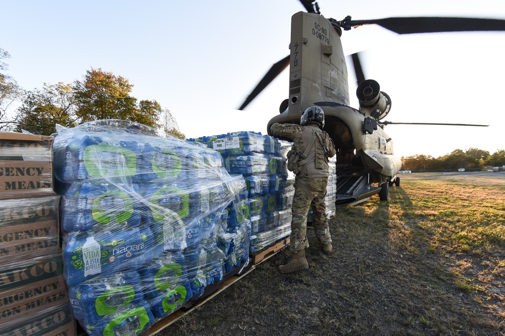 U.S. Army National Guard CH-47F fly Hurricane Helene relief missions across the South-North Carolinas border