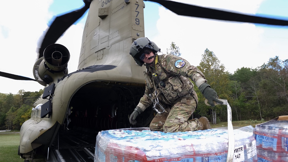 U.S. Army National Guard CH-47F fly Hurricane Helene relief missions across the South-North Carolinas border