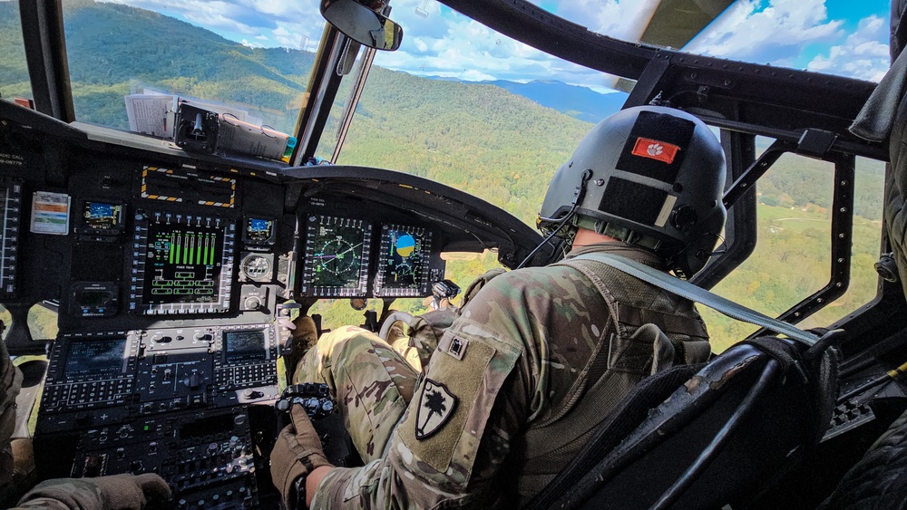 U.S. Army National Guard CH-47F fly Hurricane Helene relief missions across the South-North Carolinas border