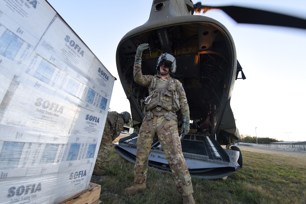 U.S. Army National Guard CH-47F fly Hurricane Helene relief missions across the South-North Carolinas border