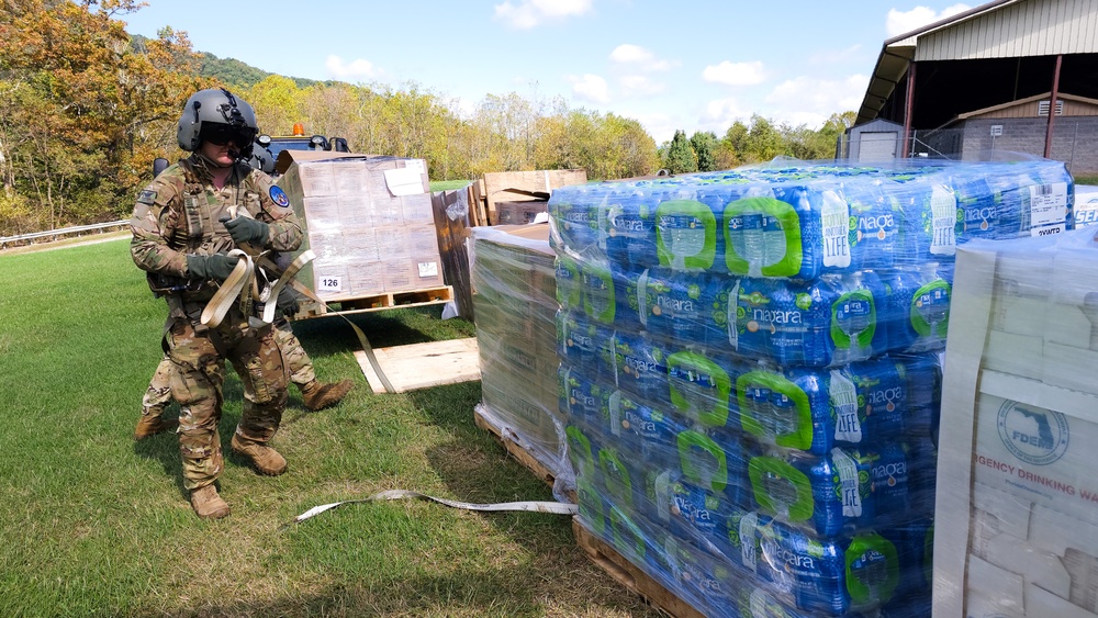 U.S. Army National Guard CH-47F fly Hurricane Helene relief missions across the South-North Carolinas border