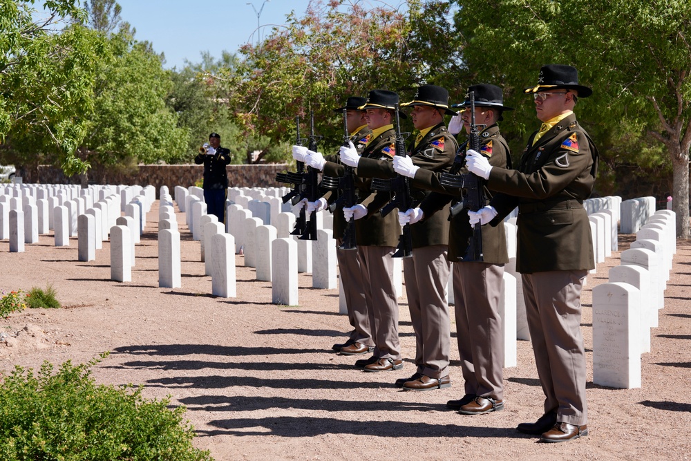 1-1 CAV troopers present arms