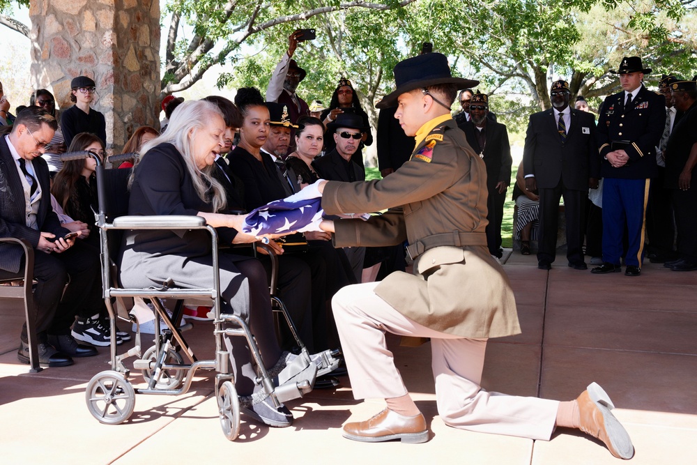 Mrs. Wilson receives her husbands flag