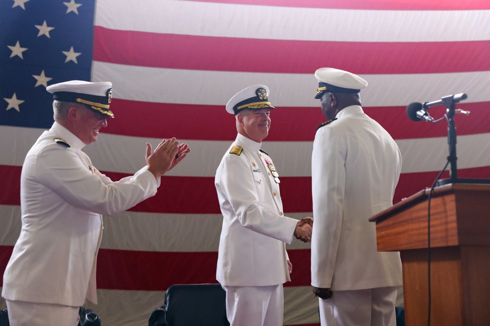 USS San Diego Holds Change of Command Ceremony in Sasebo, Japan