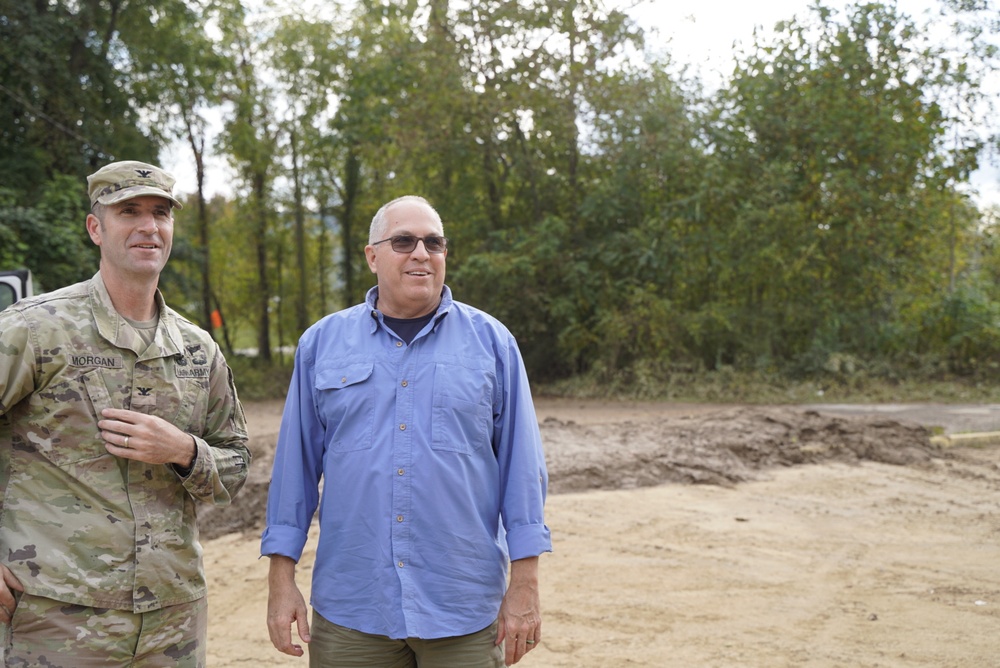 USACE Wilmington’s own Scott Jones is carrying supplies to the Sandy Mush community just northwest of Asheville.