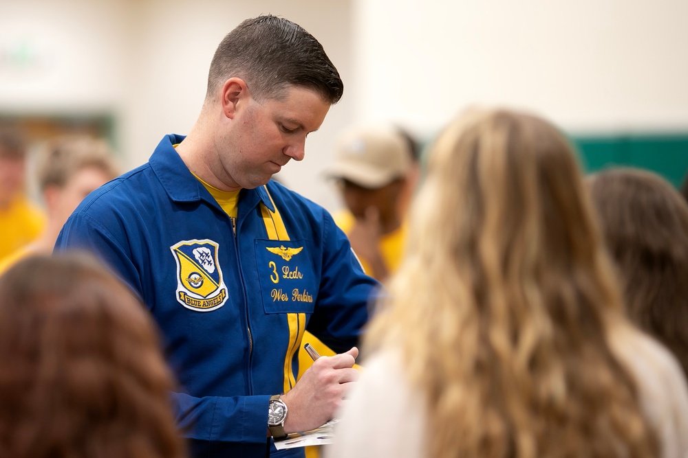 US Navy Blue Angels visit Damonte Ranch High School