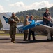 Tennessee Army National Guard and volunteers assist with unloading supplies at Elizabethton Airport
