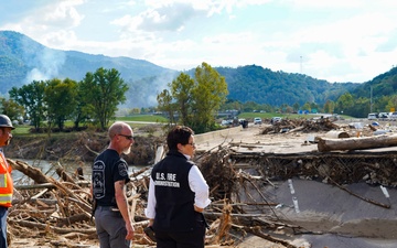 U.S. Fire Administrator Visits I-26 Bridge Damage from Hurricane Helene in Tennessee