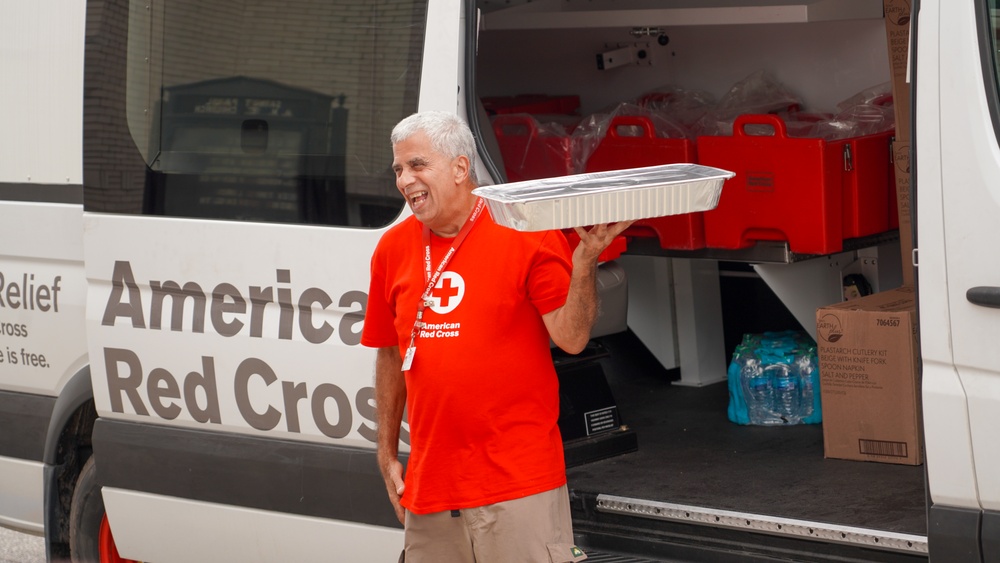 Local Councilman Nick Harden and American Red Cross Volunteers Provide Meals to Hurricane Helene Survivors