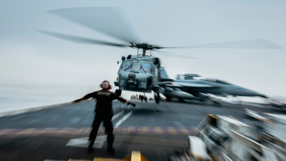 USS George Washington Conducts Night Flight Operations