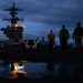 Theodore Roosevelt Transits the Pacific Ocean During Sunrise