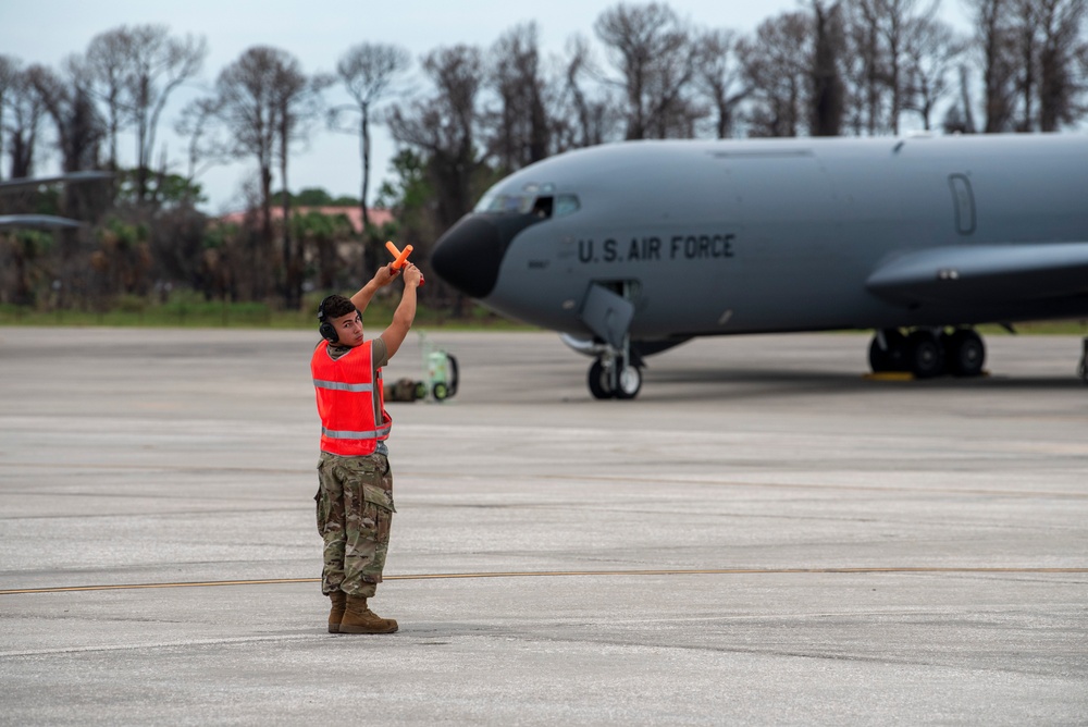 927 MXG Airmen work alongside 6 MXG to evacuate flight line ahead of inclement weather