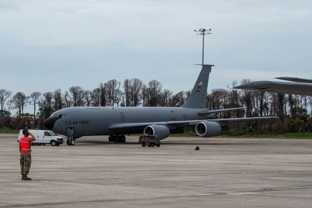 927 MXG Airmen work alongside 6 MXG to evacuate flight line ahead of inclement weather