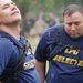 Dam Neck Annex CPO Selects compete in cadence and guidon competition in the pouring rain
