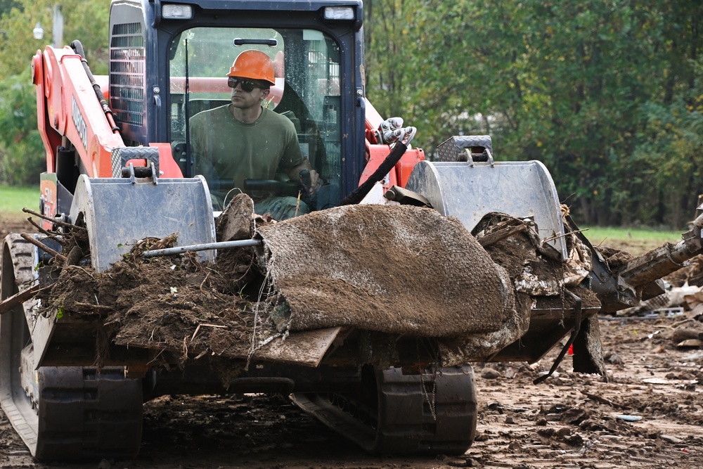 Clearing with a skid steer