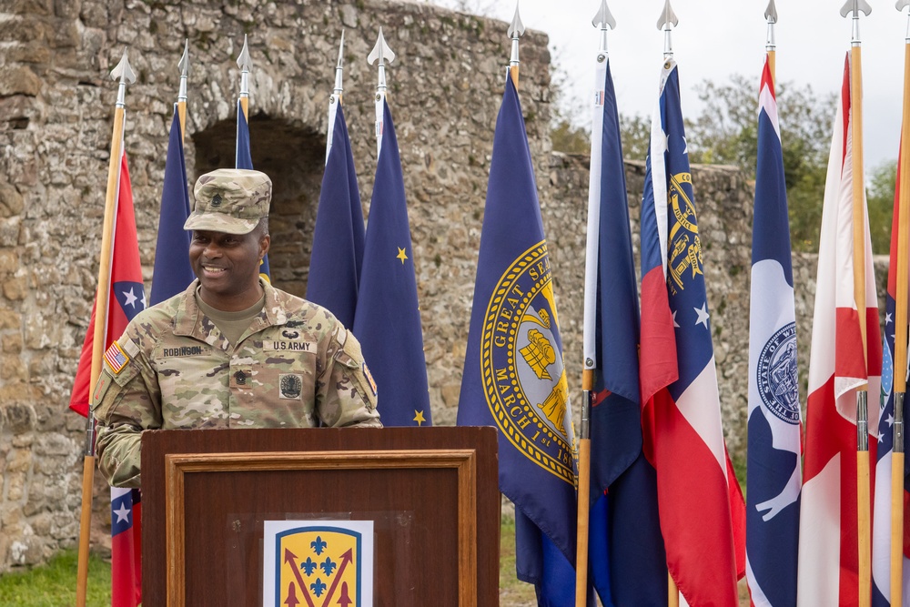 52nd ADA BDE Command Sergeant Major Robinson Speaks at NCO Induction Ceremony