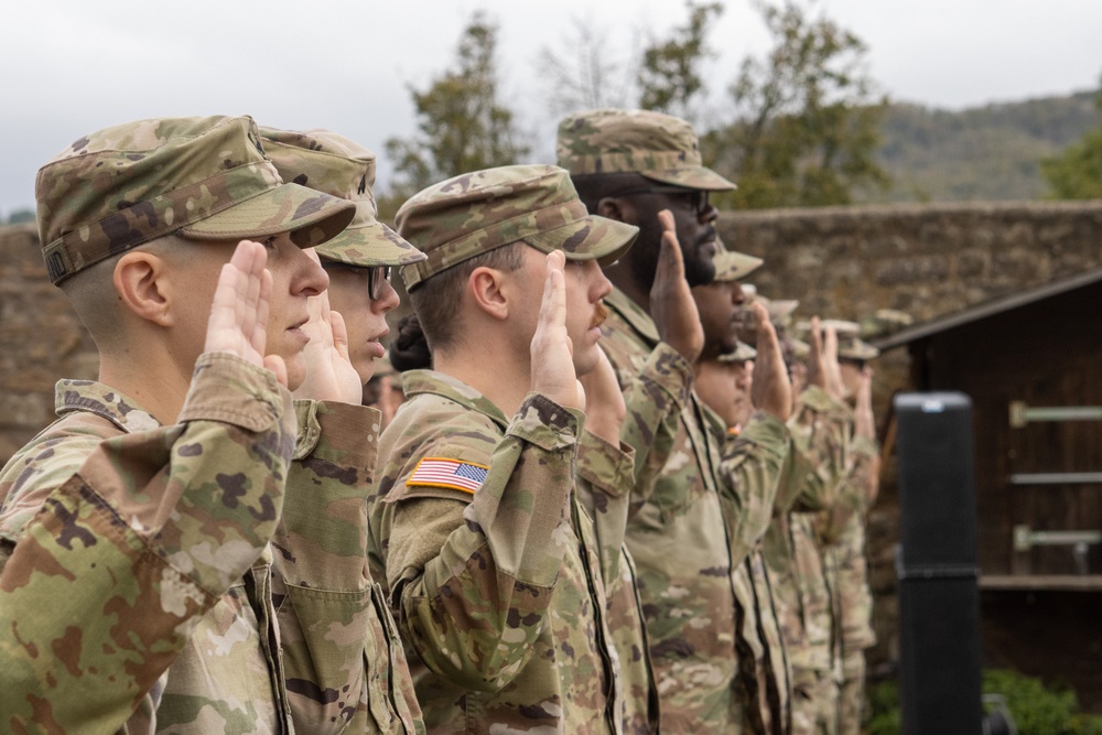 52nd ADA BDE Command Sergeant Major Robinson Speaks at NCO Induction Ceremony