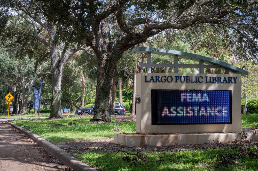 FEMA Disaster Relief Assistance Teams Operate at Largo Public Library, FL, After Hurricane Helene