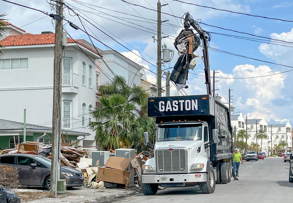 Post-Hurricane Cleanup Efforts at Clearwater Beach, Largo, FL