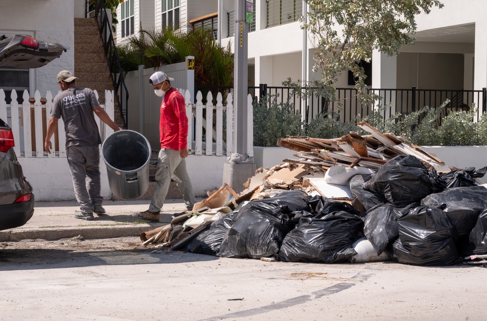 Post-Hurricane Cleanup Efforts at Clearwater Beach, Largo, FL