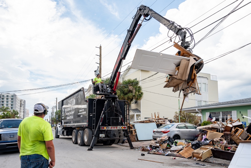 Post-Hurricane Cleanup Efforts at Clearwater Beach, Largo, FL