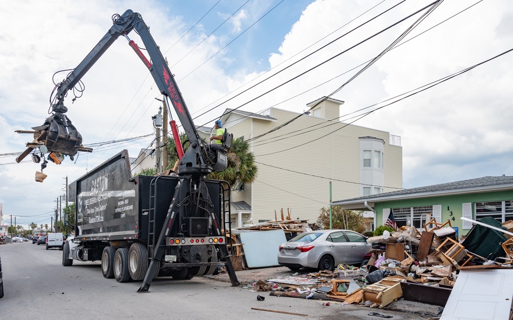 Post-Hurricane Cleanup Efforts at Clearwater Beach, Largo, FL