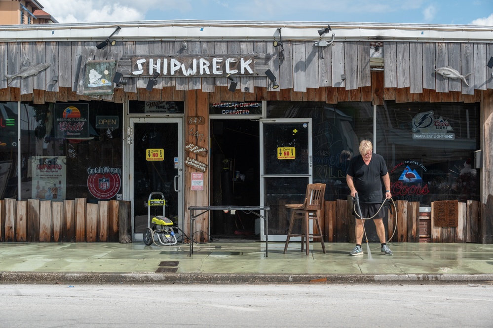 Post-Hurricane Cleanup Efforts at Clearwater Beach, Largo, FL