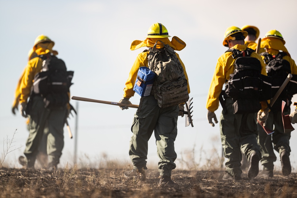 North Dakota National Guard fire response.