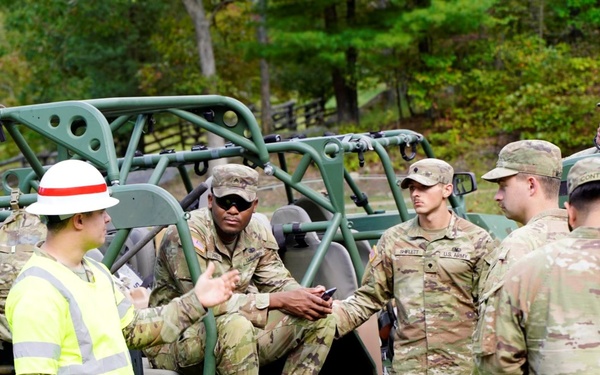 Active duty soldiers from the 82nd Airborne and the 20th Engineer Brigade from Fort Liberty, North Carolina, transported three 5-ton MTVs worth of food and water to the French Broad Fire and Rescue station.
