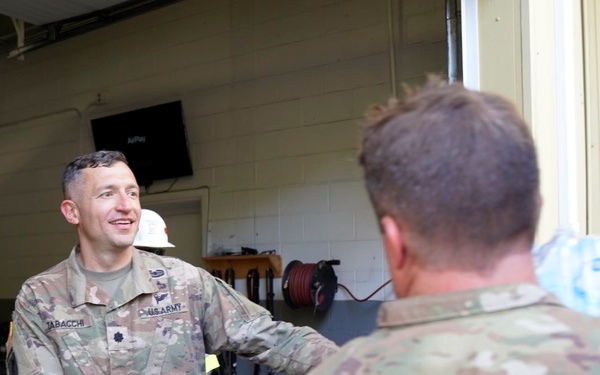 Active duty soldiers from the 82nd Airborne and the 20th Engineer Brigade from Fort Liberty, North Carolina, transported three 5-ton MTVs worth of food and water to the French Broad Fire and Rescue station.