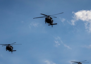 Aviation flyover at Military Review