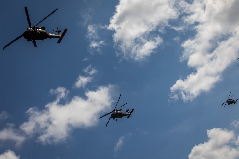 Aviation flyover at Military Review