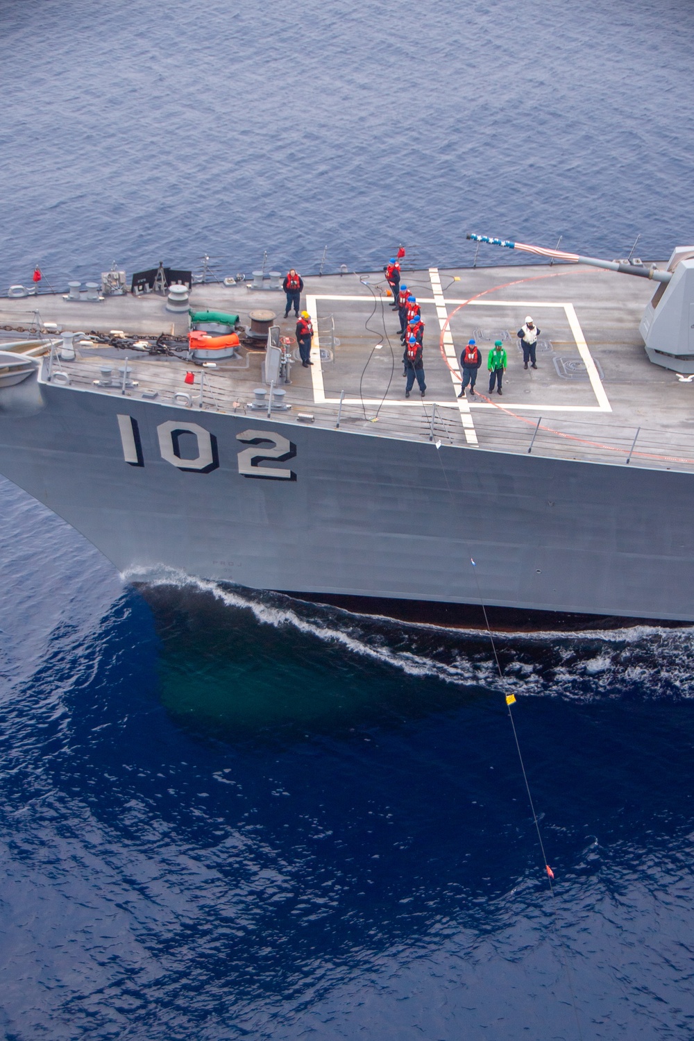 The USS Sampson Steams Alongside Nimitz