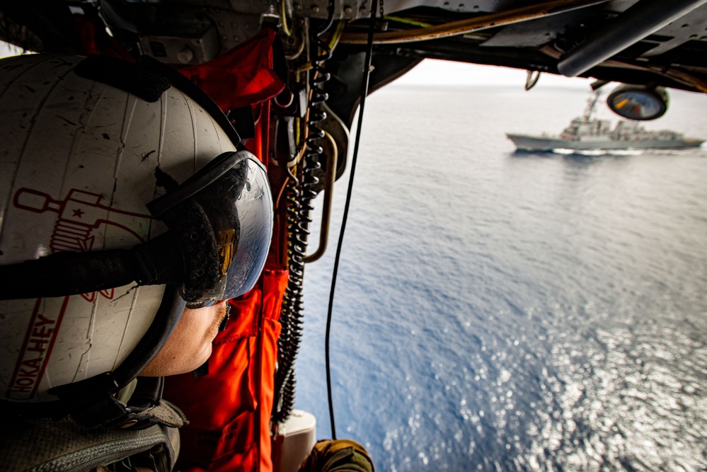 USS Lenah Sutcliffe Higbee Steams in the Pacific Ocean