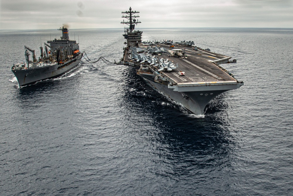 Nimitz Conducts a Refueling at Sea