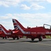 RAF Red Arrows perform over RAF Mildenhall for Airmen, community